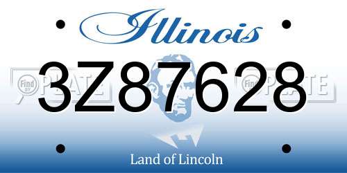 3Z87628 Illinois License Plate