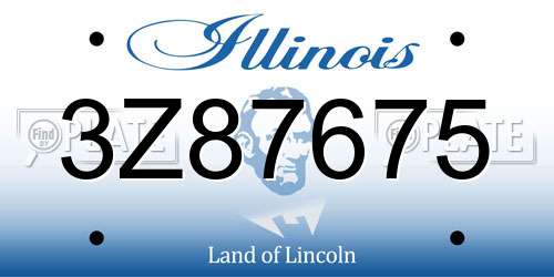 3Z87675 Illinois License Plate