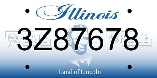 3Z87678 Illinois License Plate