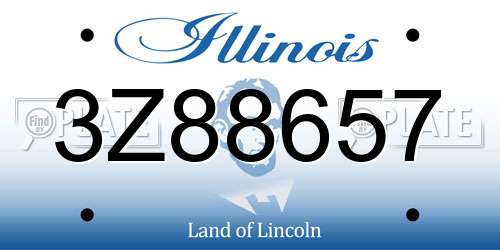 3Z88657 Illinois License Plate