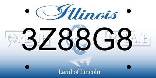3Z88G8 Illinois License Plate