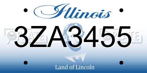 3ZA3455 Illinois License Plate