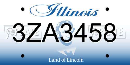 3ZA3458 Illinois License Plate