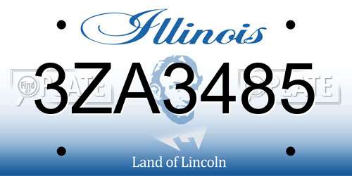 3ZA3485 Illinois License Plate
