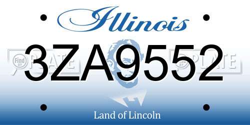 3ZA9552 Illinois License Plate