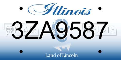 3ZA9587 Illinois License Plate