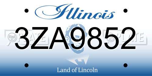 3ZA9852 Illinois License Plate