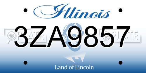 3ZA9857 Illinois License Plate
