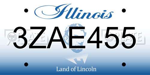 3ZAE455 Illinois License Plate