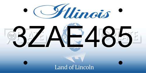 3ZAE485 Illinois License Plate