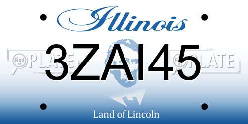 3ZAI45 Illinois License Plate