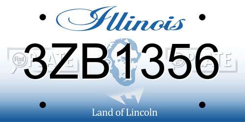 3ZB1356 Illinois License Plate