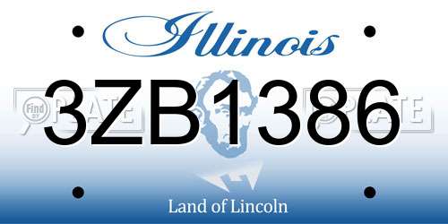3ZB1386 Illinois License Plate