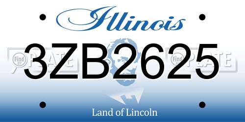 3ZB2625 Illinois License Plate