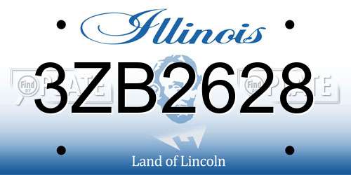 3ZB2628 Illinois License Plate