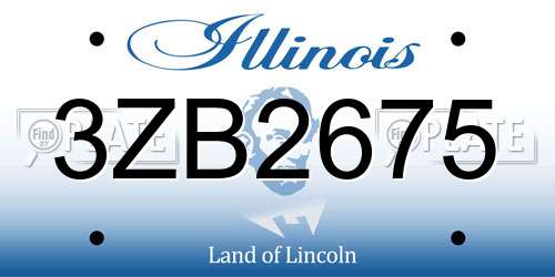 3ZB2675 Illinois License Plate