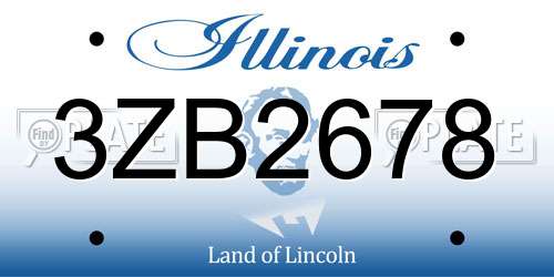 3ZB2678 Illinois License Plate