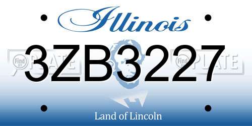 3ZB3227 Illinois License Plate