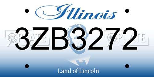 3ZB3272 Illinois License Plate