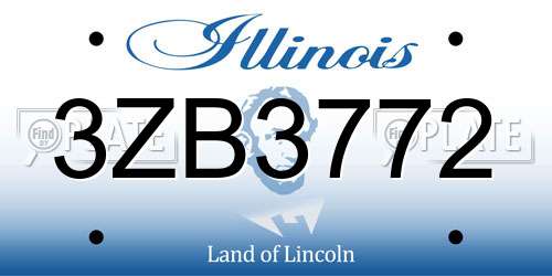 3ZB3772 Illinois License Plate