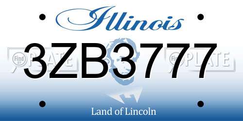 3ZB3777 Illinois License Plate