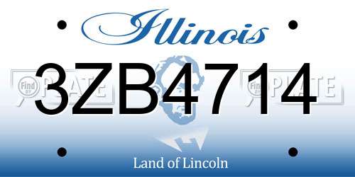 3ZB4714 Illinois License Plate