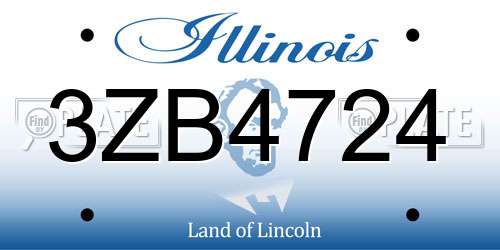 3ZB4724 Illinois License Plate