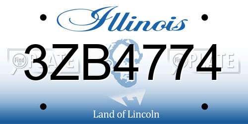 3ZB4774 Illinois License Plate