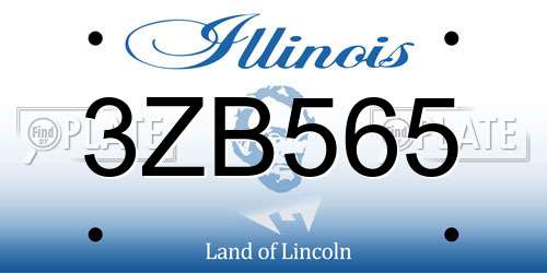 3ZB565 Illinois License Plate
