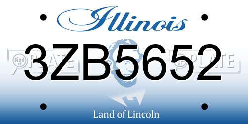 3ZB5652 Illinois License Plate