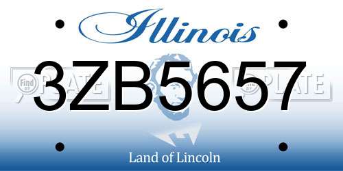 3ZB5657 Illinois License Plate