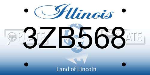 3ZB568 Illinois License Plate