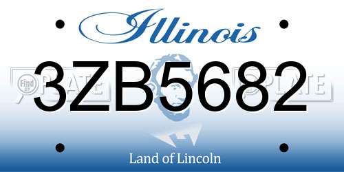 3ZB5682 Illinois License Plate