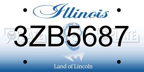 3ZB5687 Illinois License Plate