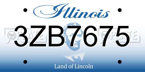 3ZB7675 Illinois License Plate