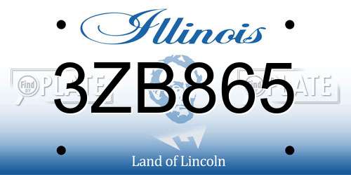 3ZB865 Illinois License Plate