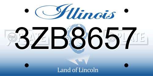 3ZB8657 Illinois License Plate