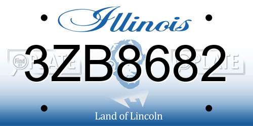 3ZB8682 Illinois License Plate