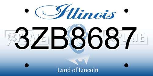 3ZB8687 Illinois License Plate