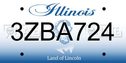 3ZBA724 Illinois License Plate