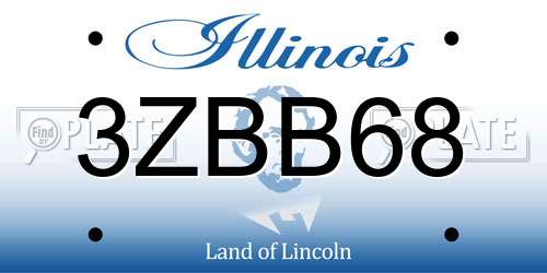 3ZBB68 Illinois License Plate