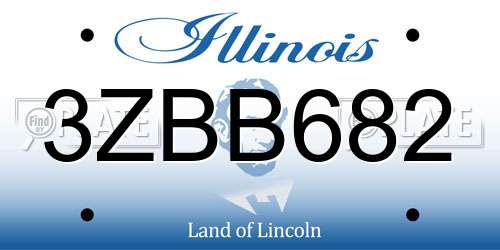 3ZBB682 Illinois License Plate