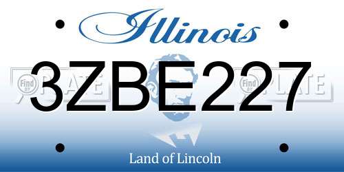 3ZBE227 Illinois License Plate