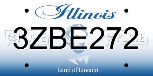 3ZBE272 Illinois License Plate