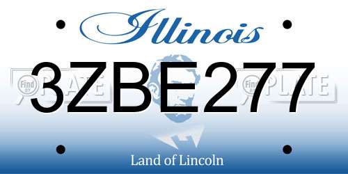 3ZBE277 Illinois License Plate