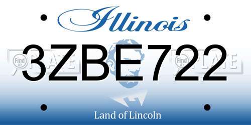 3ZBE722 Illinois License Plate