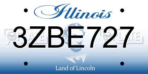 3ZBE727 Illinois License Plate