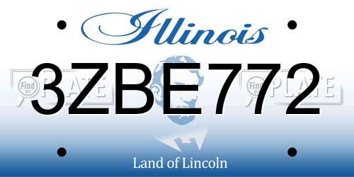 3ZBE772 Illinois License Plate