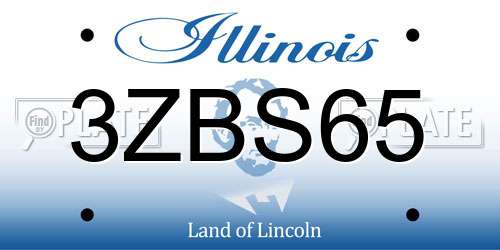 3ZBS65 Illinois License Plate
