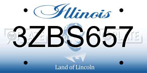 3ZBS657 Illinois License Plate